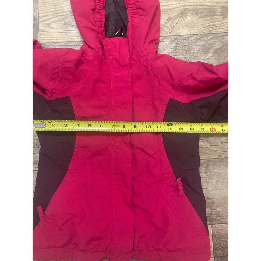 Lands End Squall Kids Jacket Sz M 5-6 Dark Red‎ Waterproof Hooded Winter Coat